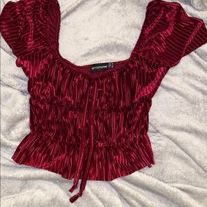 Velvet red crop top